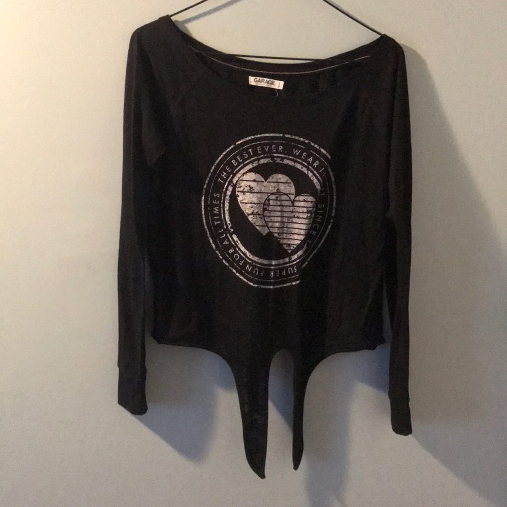 long sleeve, tie in front shirt